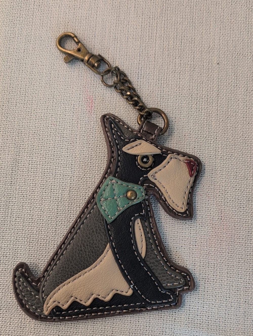 Chala Animal Key Chain Zip Coin Pouch Bag Charm - Schnauzer Dog - Picture 1 of 2